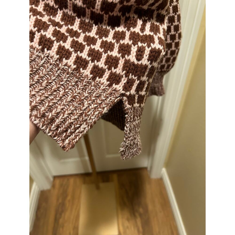 Altar’d State Elsa Chunky Knit Sweater, Burgundy/Pink, XS - Picture 8 of 9